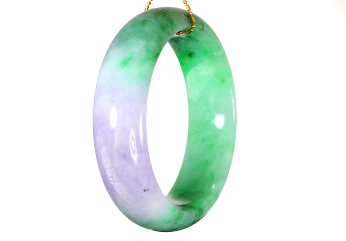 Lavender and Green Jadeite Bangle