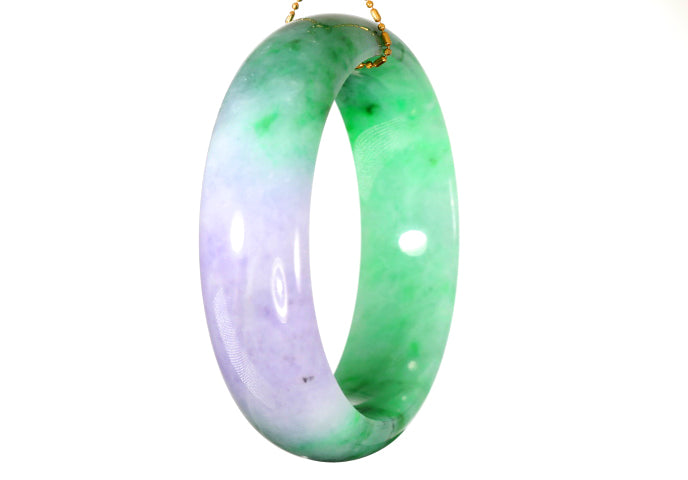 Lavender and Green Jadeite Bangle