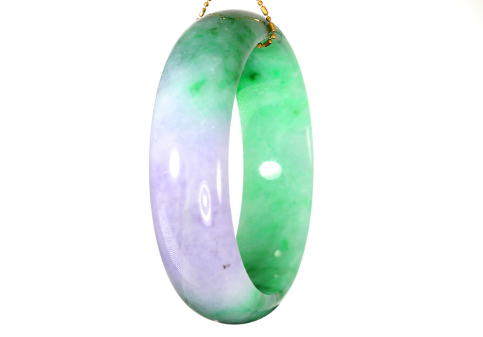 Lavender and Green Jadeite Bangle
