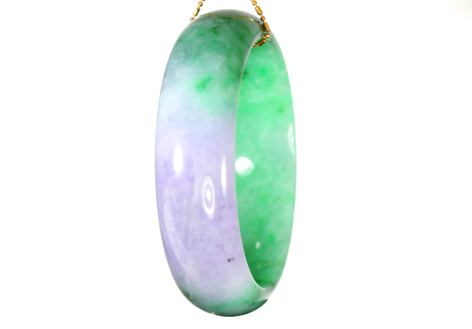 Lavender and Green Jadeite Bangle