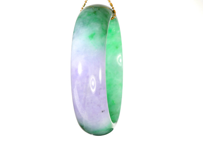 Lavender and Green Jadeite Bangle