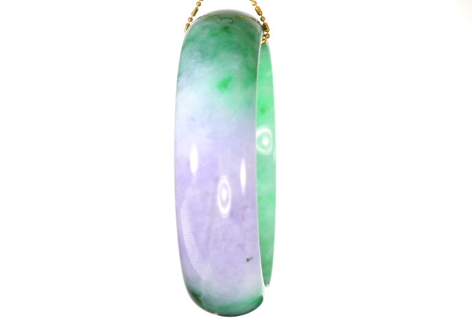Lavender and Green Jadeite Bangle