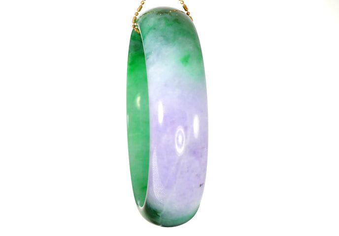 Lavender and Green Jadeite Bangle