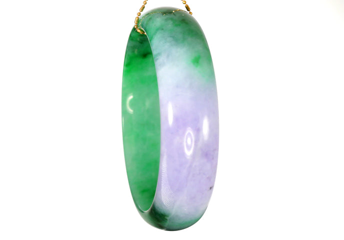 Lavender and Green Jadeite Bangle