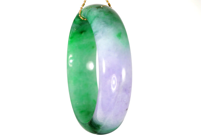 Lavender and Green Jadeite Bangle