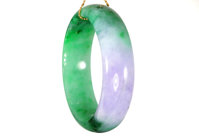 Lavender and Green Jadeite Bangle