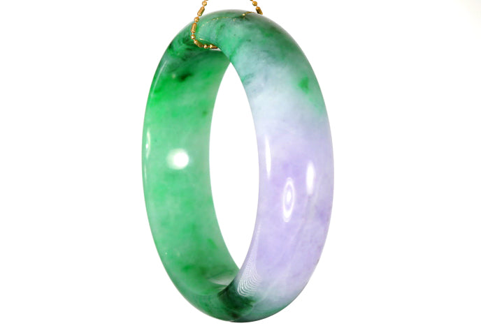 Lavender and Green Jadeite Bangle
