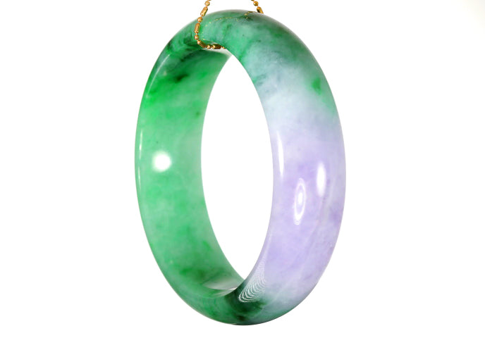 Lavender and Green Jadeite Bangle