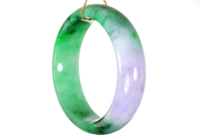Lavender and Green Jadeite Bangle