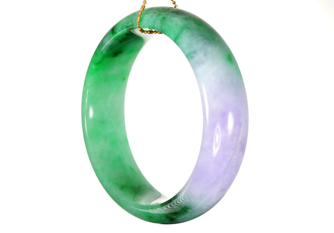 Lavender and Green Jadeite Bangle