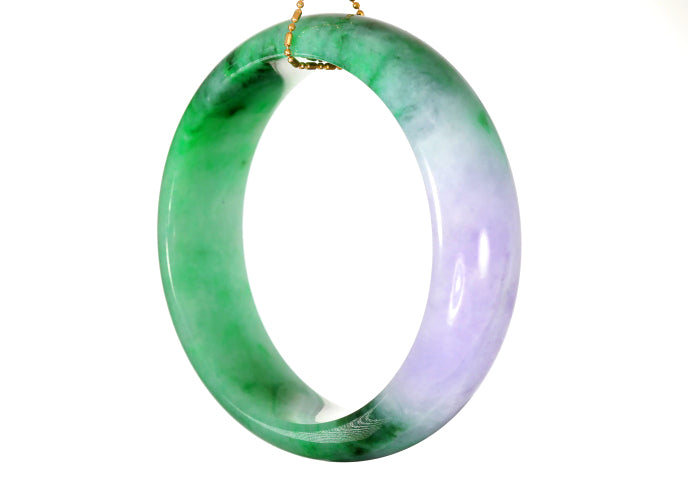 Lavender and Green Jadeite Bangle