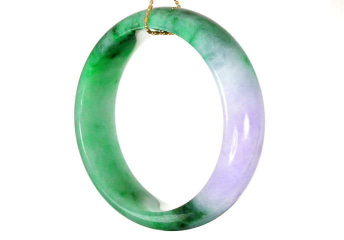 Lavender and Green Jadeite Bangle