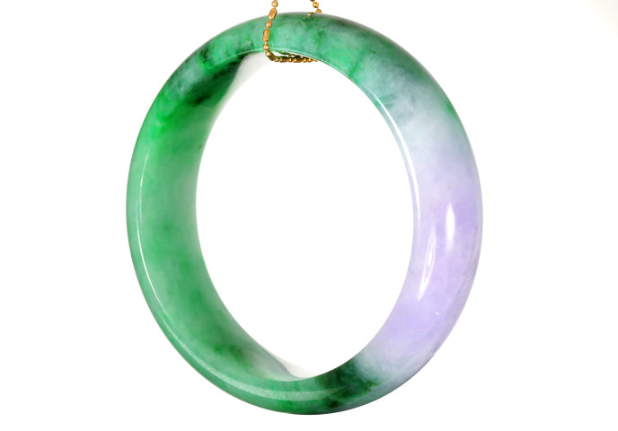 Lavender and Green Jadeite Bangle