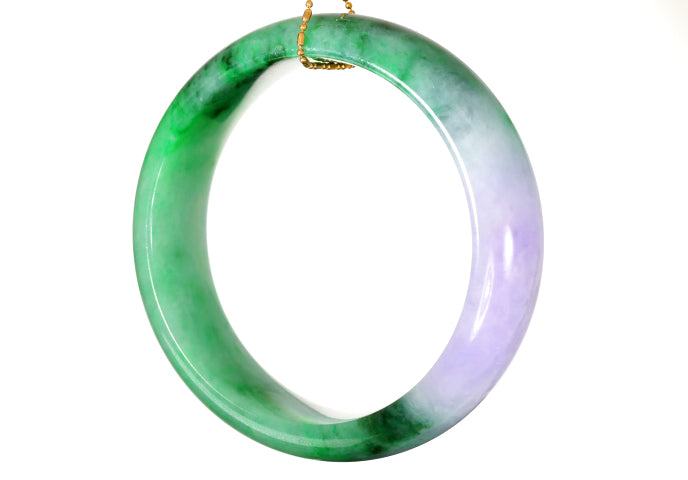 Lavender and Green Jadeite Bangle