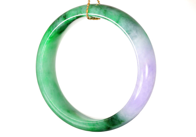 Lavender and Green Jadeite Bangle