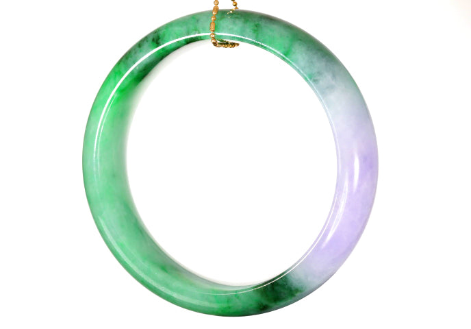 Lavender and Green Jadeite Bangle