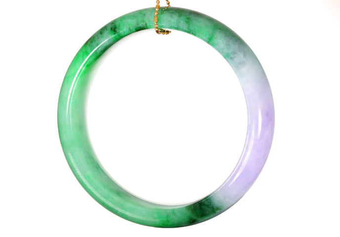 Lavender and Green Jadeite Bangle