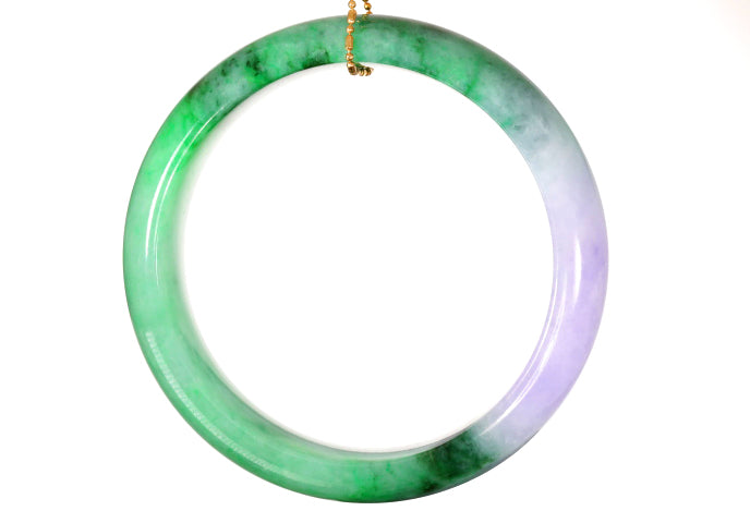 Lavender and Green Jadeite Bangle
