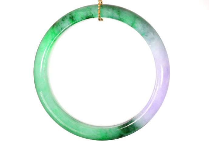 Lavender and Green Jadeite Bangle