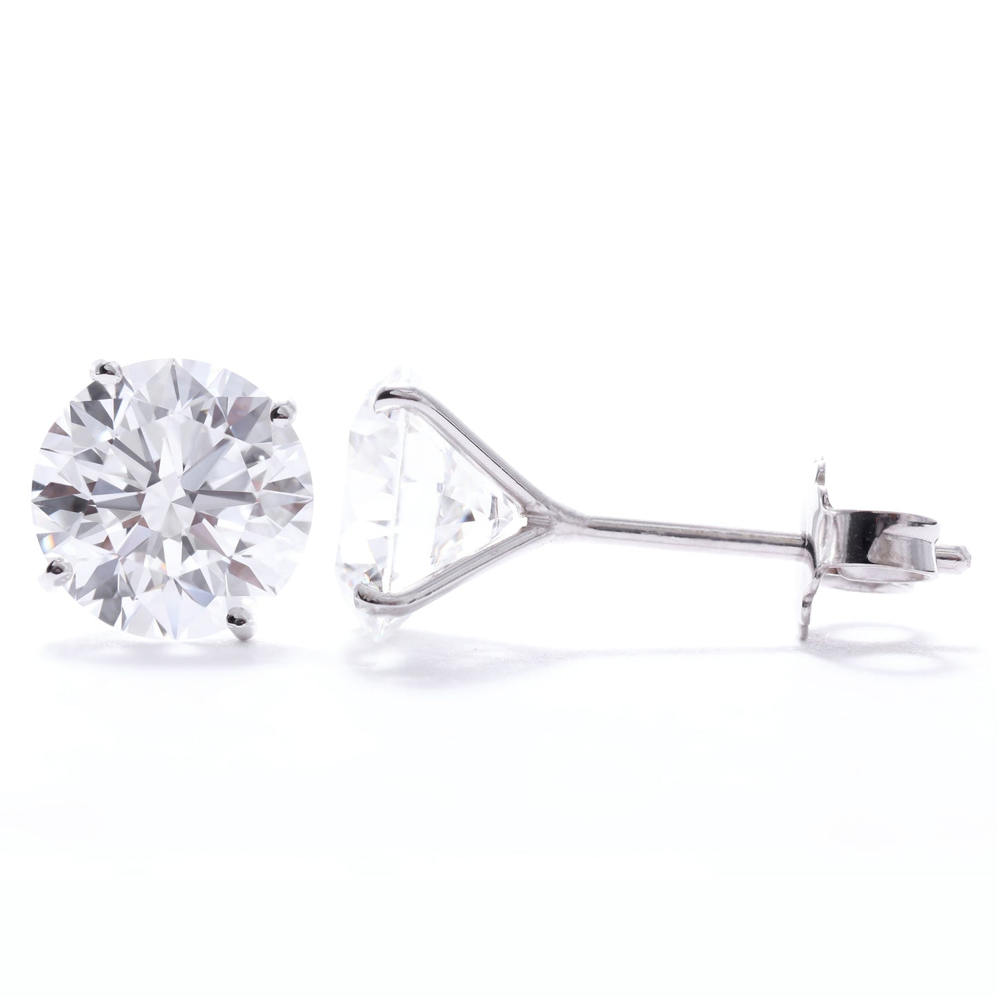 Lab Grown Stud Diamond Earrings 2.00 Total Carat Weight