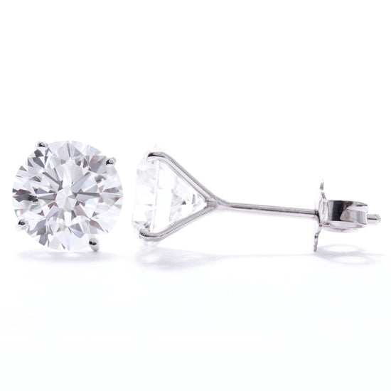 Lab Grown Stud Diamond Earrings 3.00 Total Carat Weight