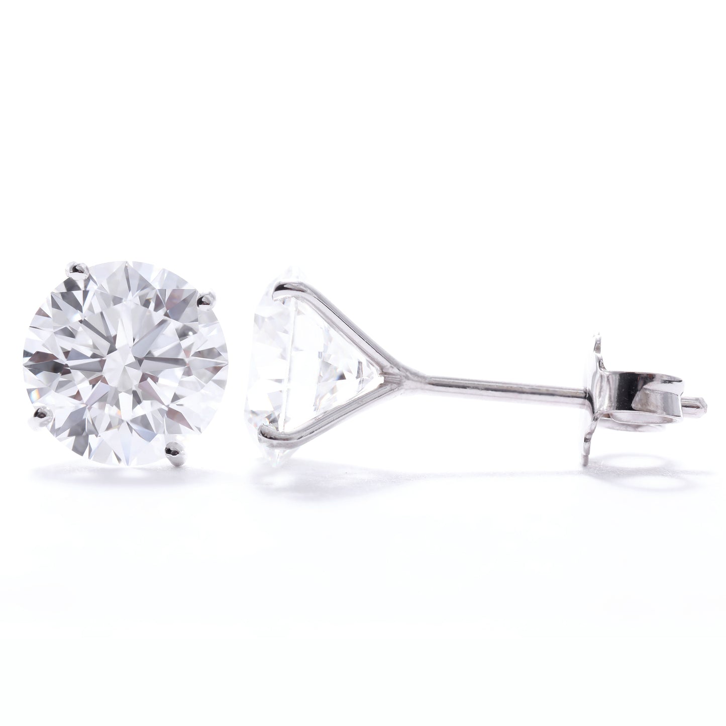 Lab Grown Stud Diamond Earrings 4.00 Total Carat Weight