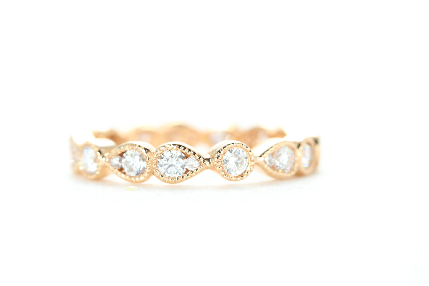 Art Deco Diamond Eternity Ring Rose Gold