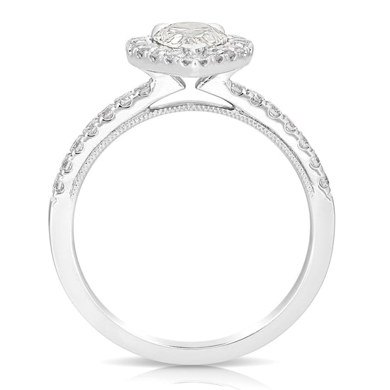 2 CT CENTER PEAR SHAPE HALO LAB GROWN ENGAGEMENT RING