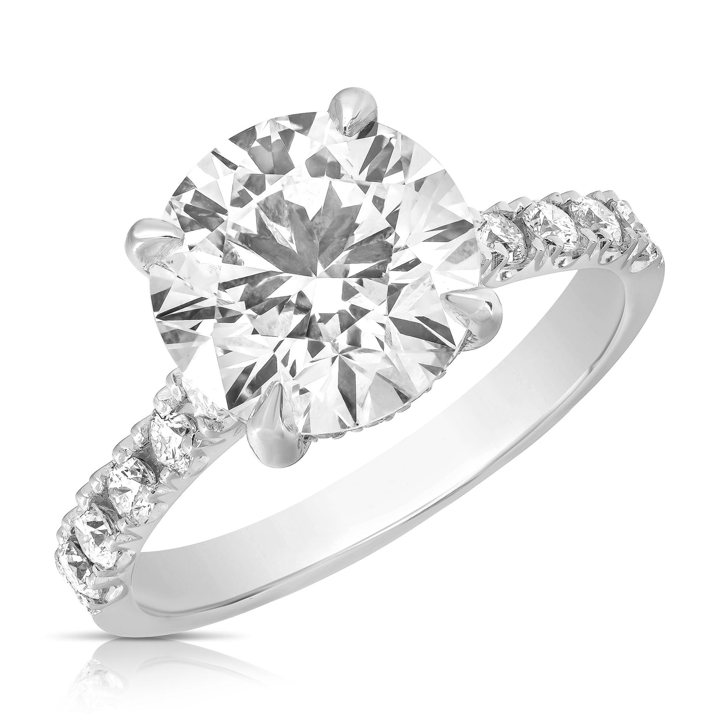 2 CT CENTER ROUND HIDDEN HALO LAB GROWN ENGAGEMENT RING