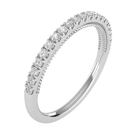 1/4 CTW COLORLESS FLAWLESS FRENCH PAVÉ WITH MILGRAIN WEDDING BAND