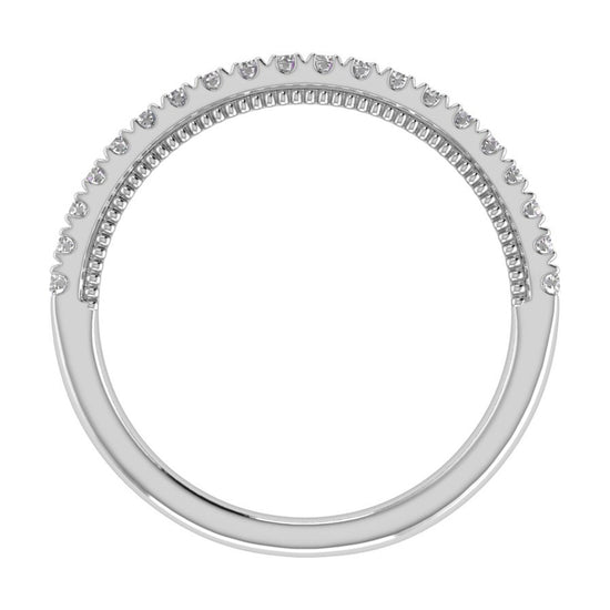 1/4 CTW COLORLESS FLAWLESS FRENCH PAVÉ WITH MILGRAIN WEDDING BAND