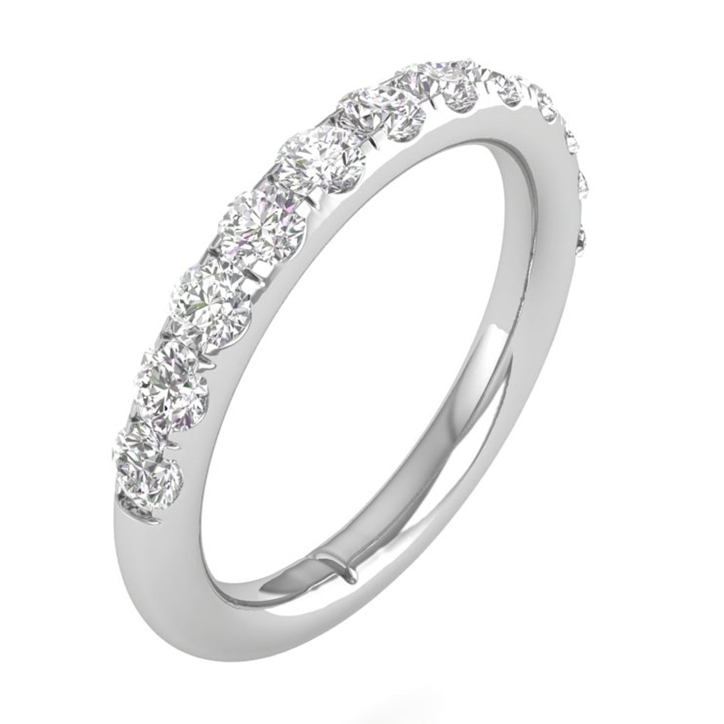 1 CTW COLORLESS FLAWLESS FRENCH PAVÉ WEDDING BAND