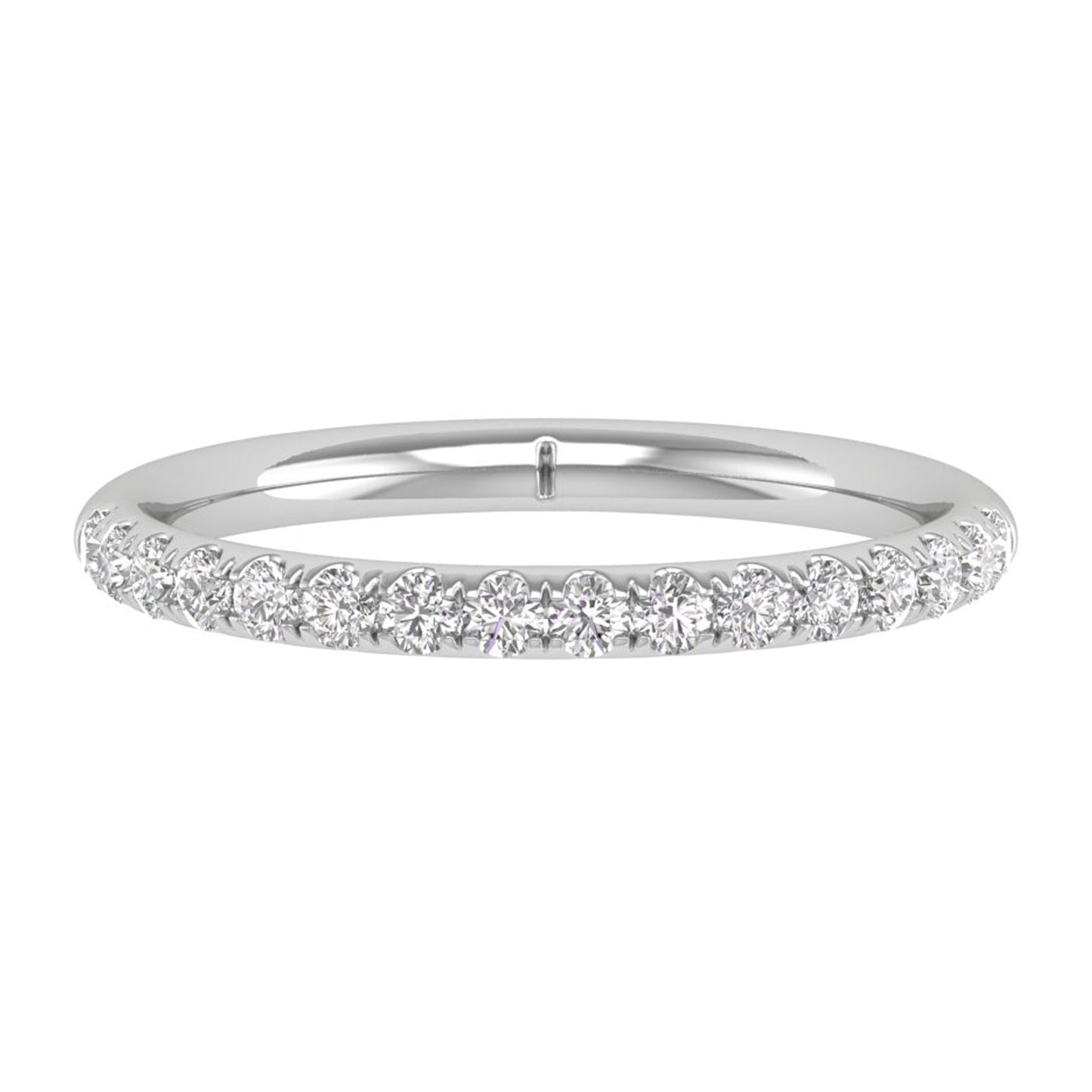 1/2 CTW COLORLESS FLAWLESS FRENCH PAVÉ WEDDING BAND