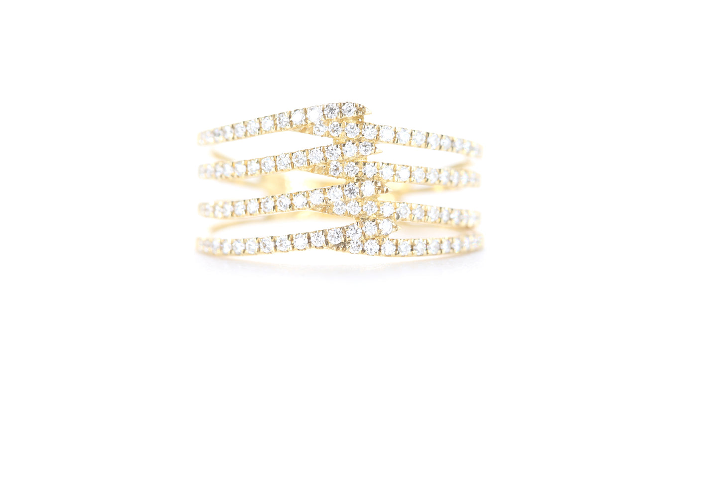 Contemporary Diamond Ring Yellow Gold