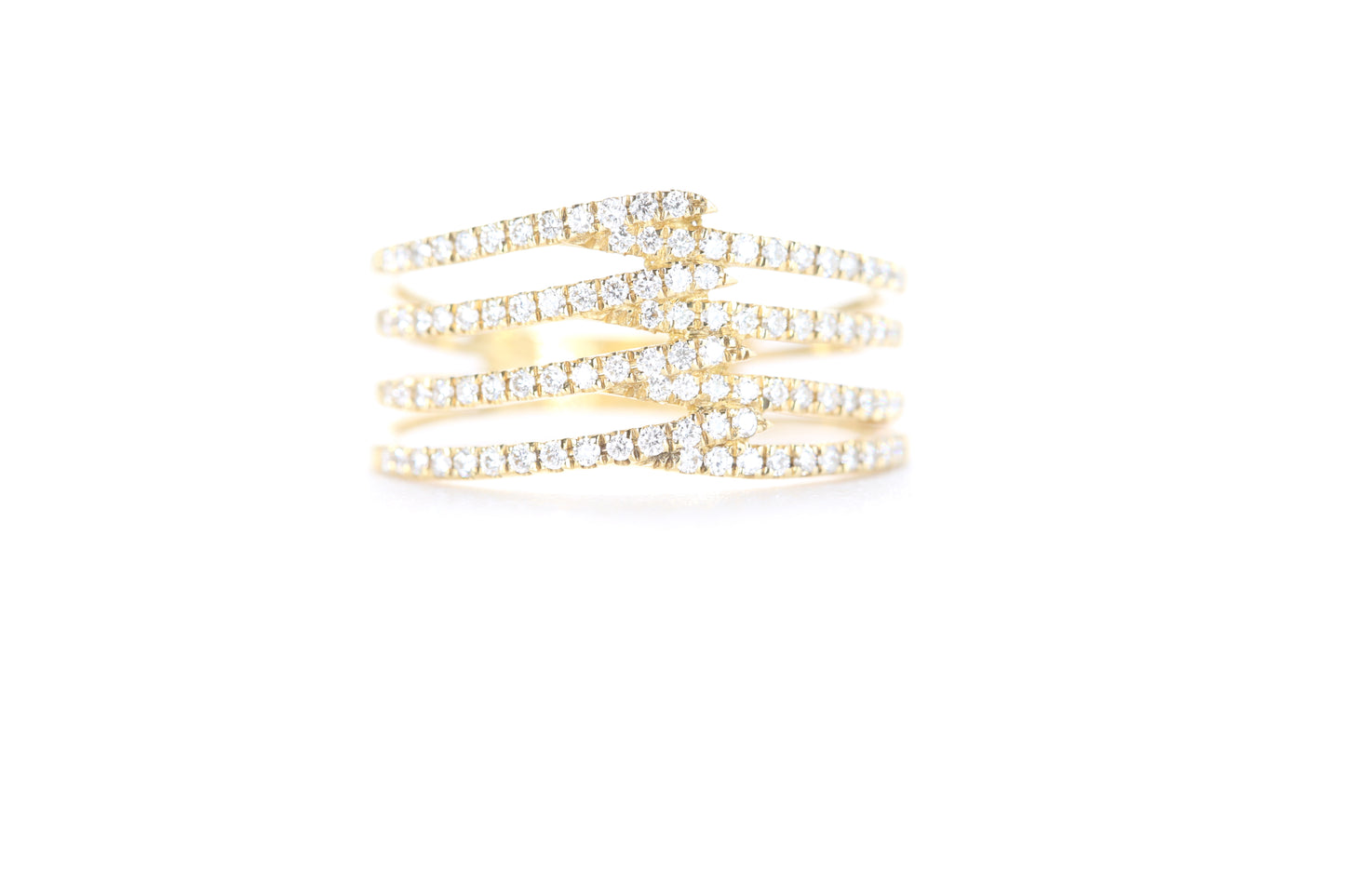 Contemporary Diamond Ring Yellow Gold