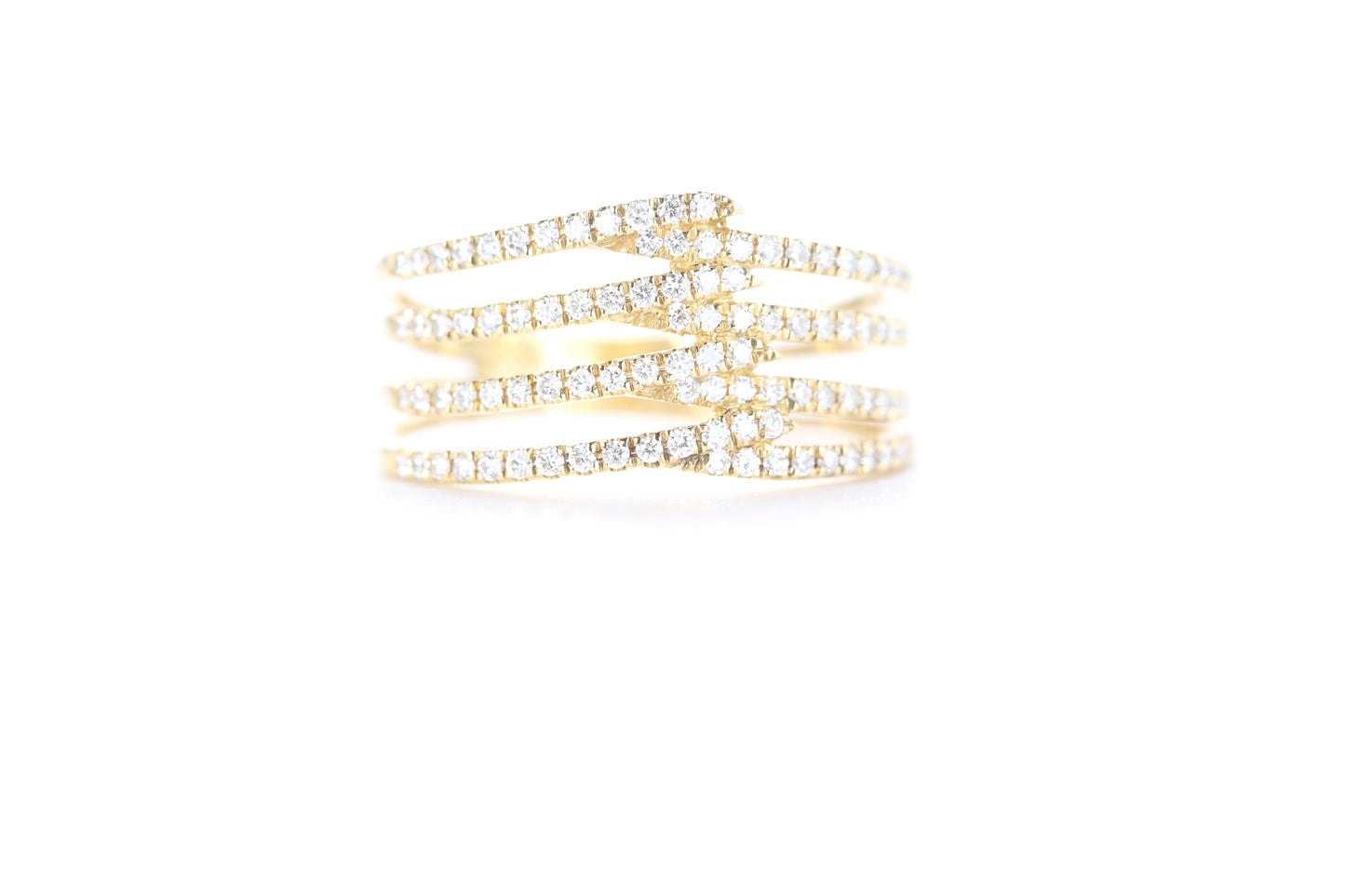Contemporary Diamond Ring Yellow Gold