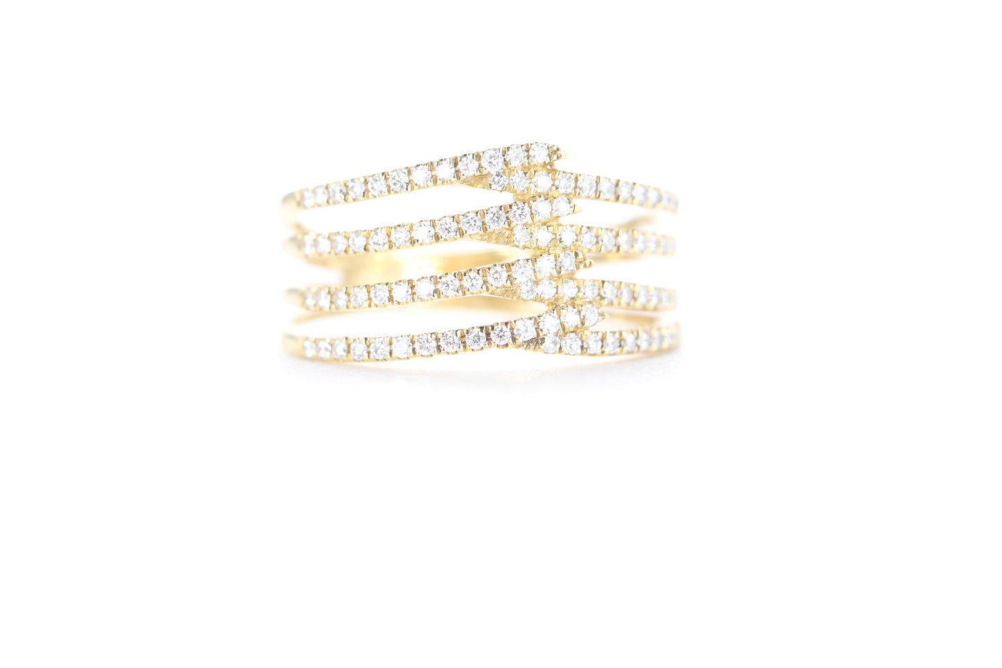 Contemporary Diamond Ring Yellow Gold