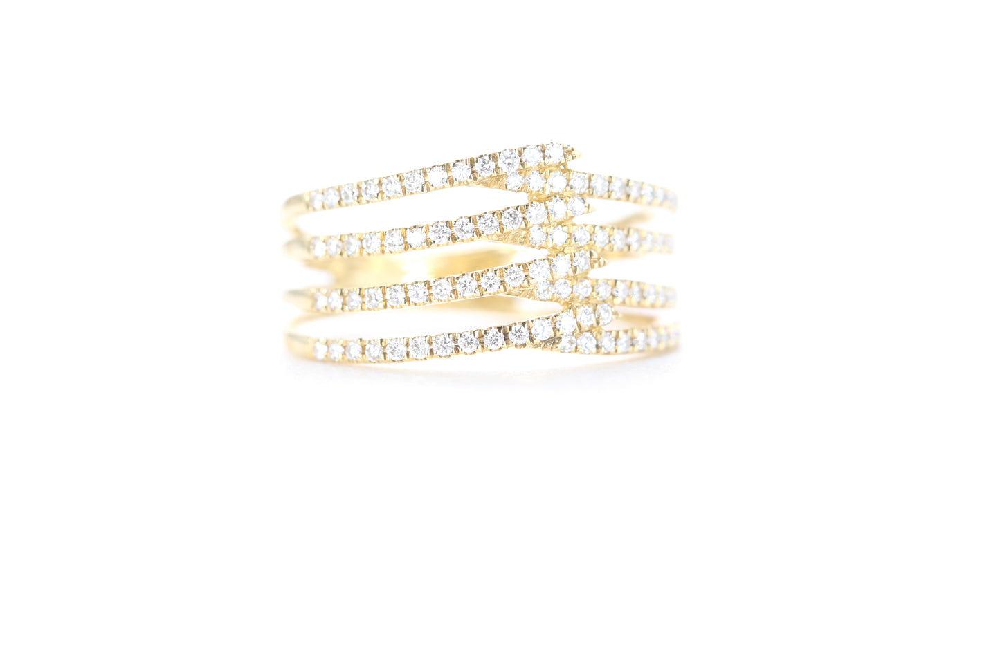 Contemporary Diamond Ring Yellow Gold
