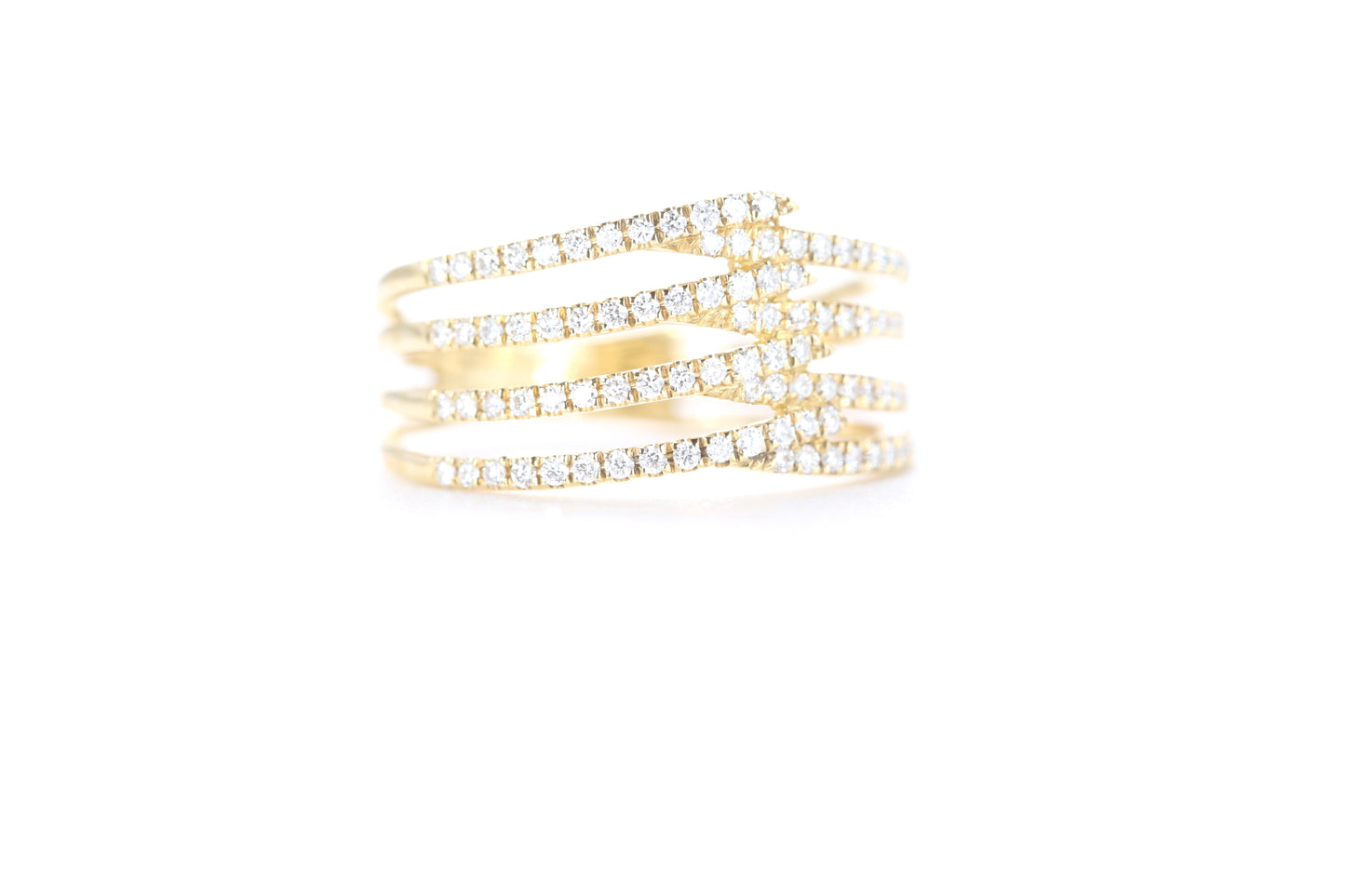 Contemporary Diamond Ring Yellow Gold