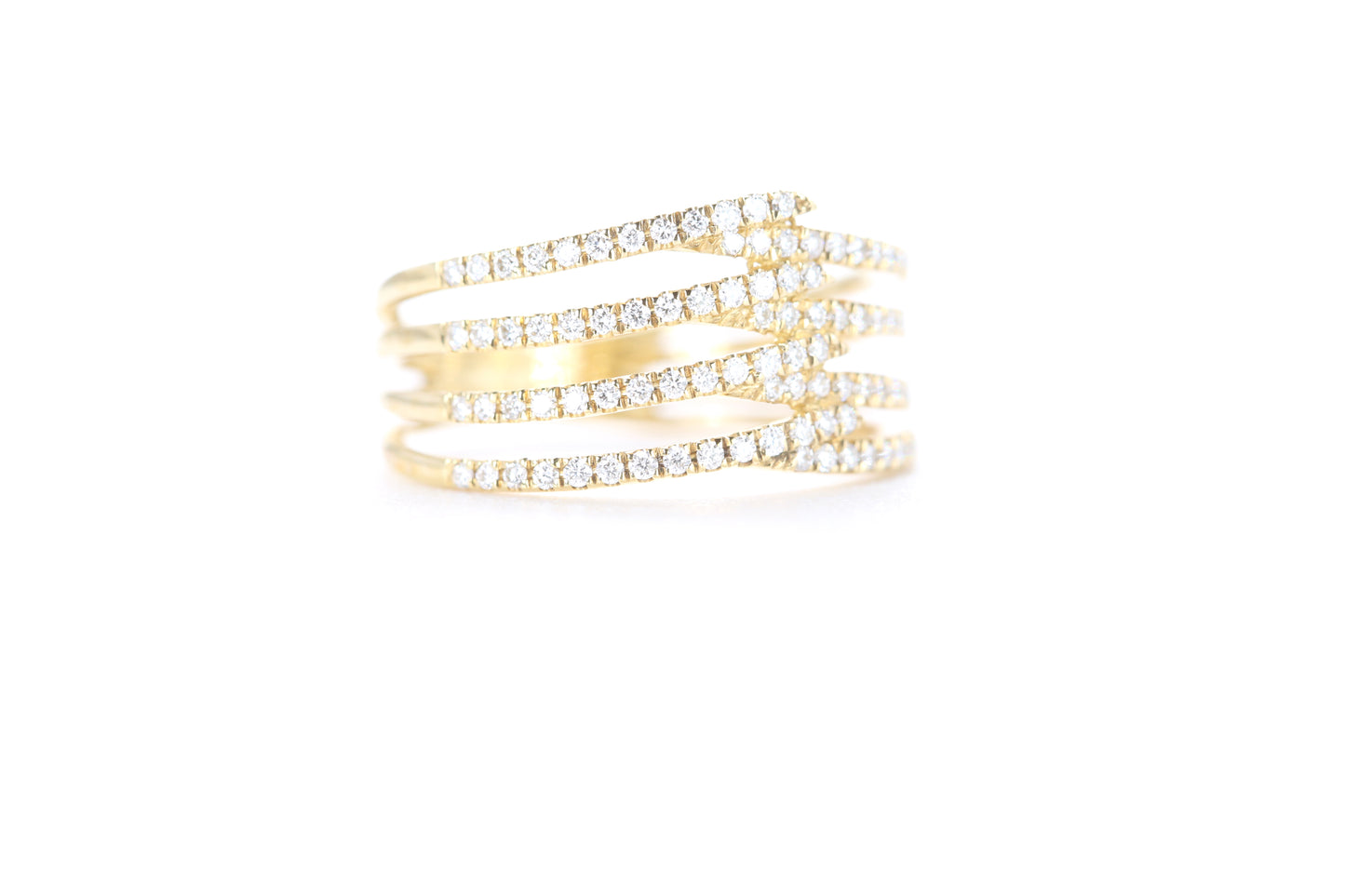 Contemporary Diamond Ring Yellow Gold