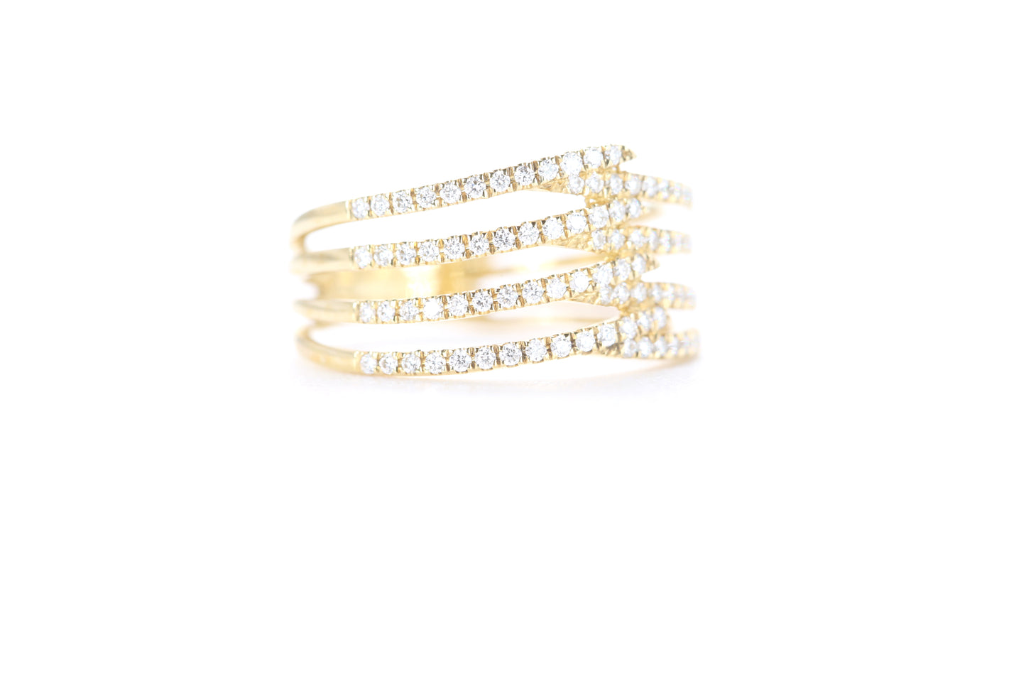 Contemporary Diamond Ring Yellow Gold