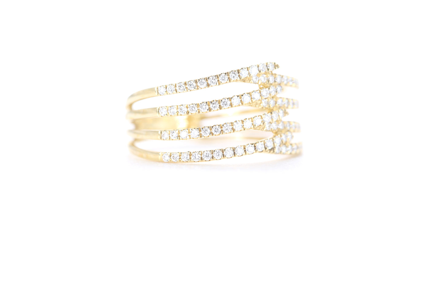 Contemporary Diamond Ring Yellow Gold