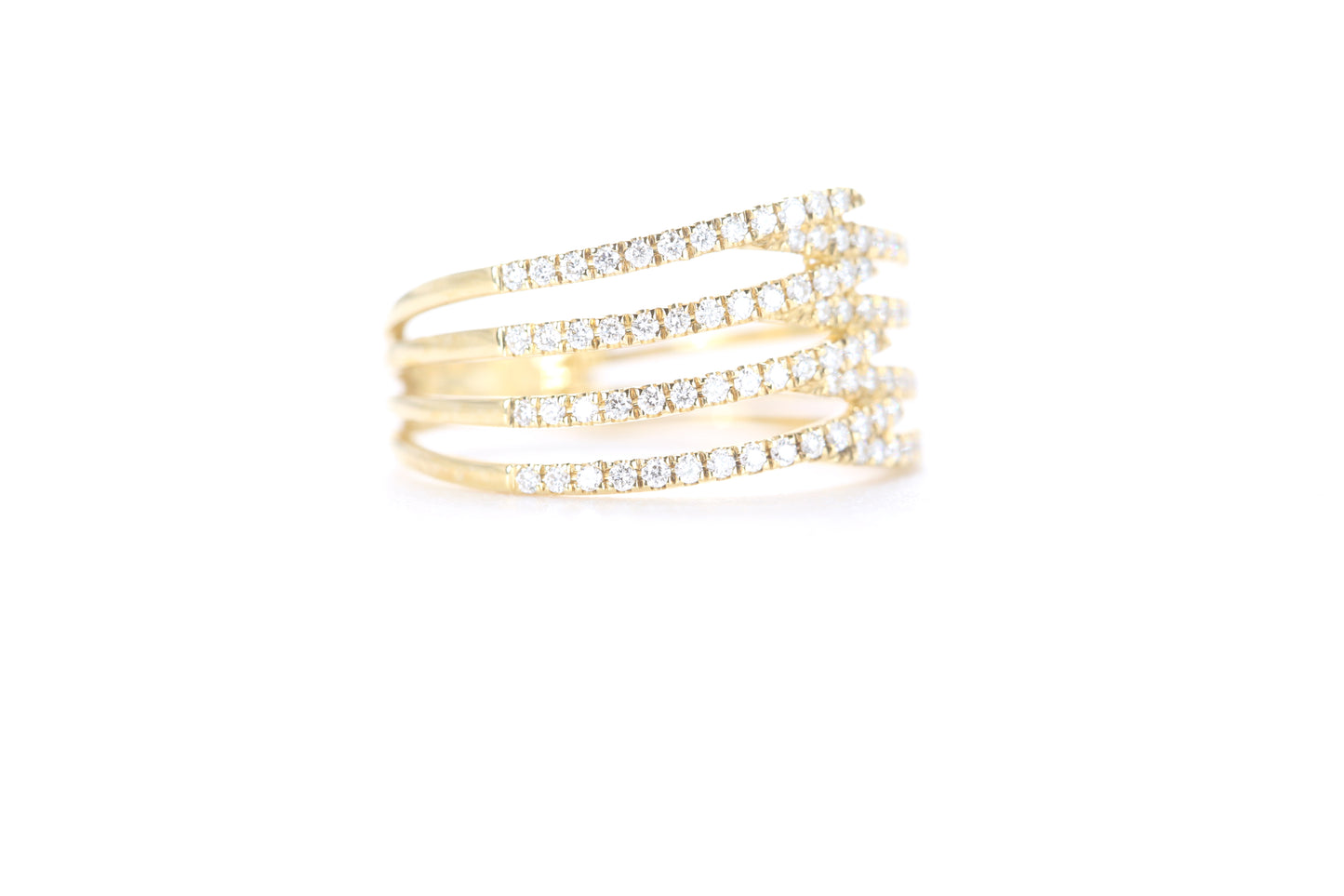 Contemporary Diamond Ring Yellow Gold