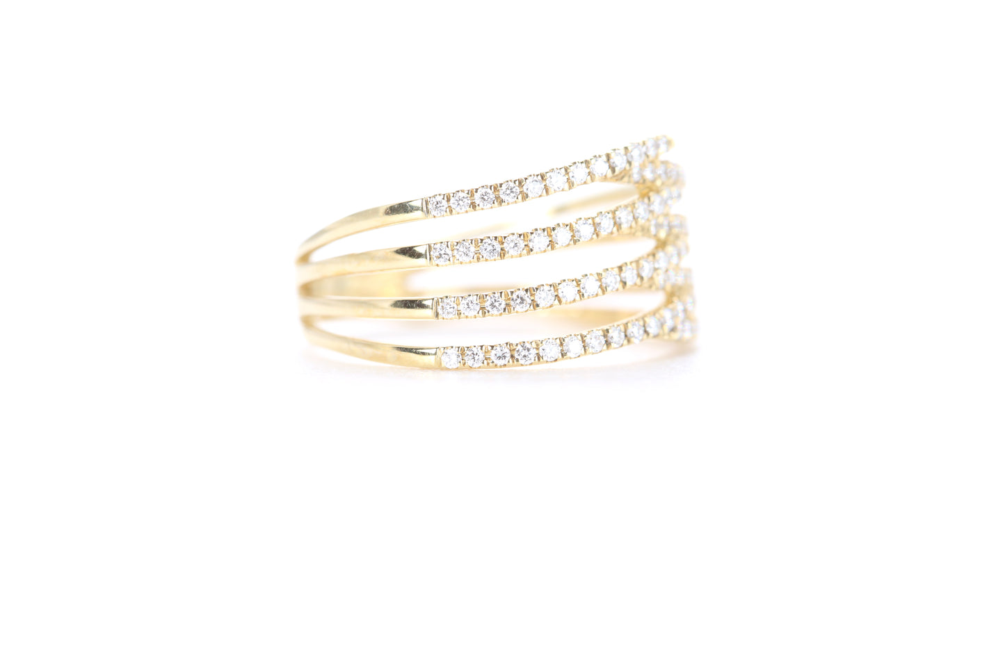 Contemporary Diamond Ring Yellow Gold