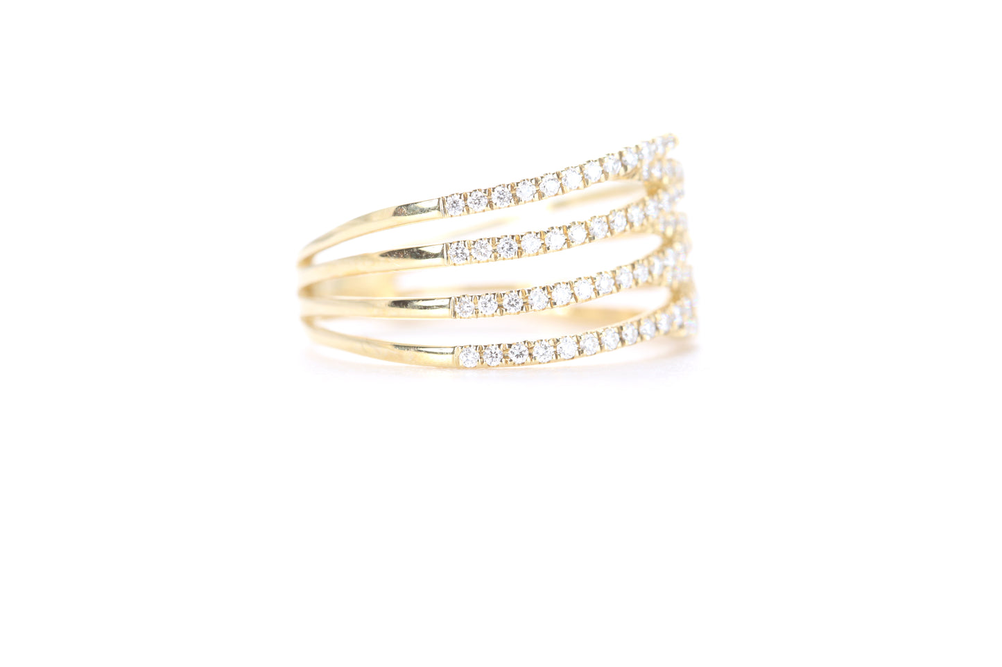 Contemporary Diamond Ring Yellow Gold