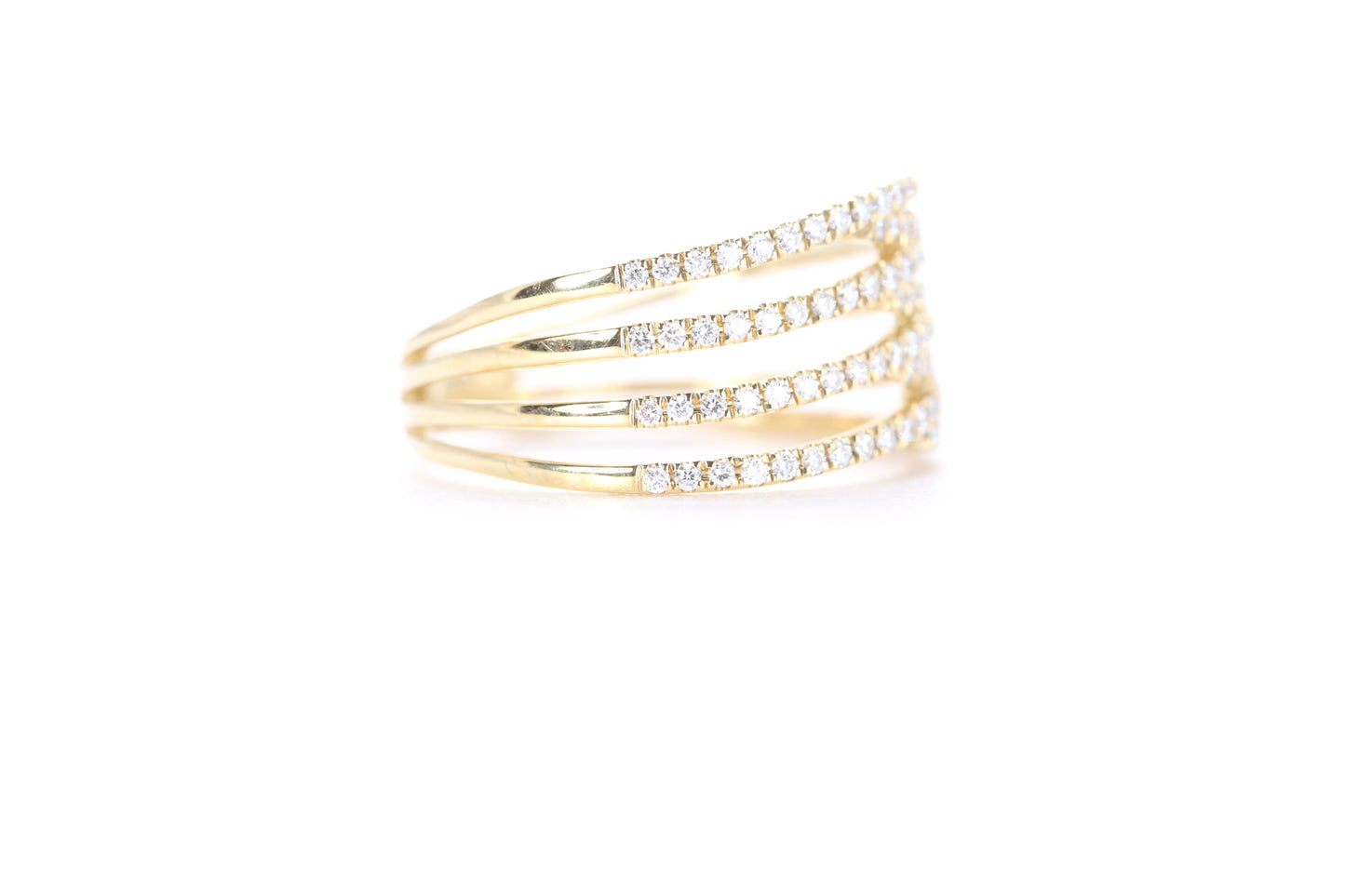 Contemporary Diamond Ring Yellow Gold