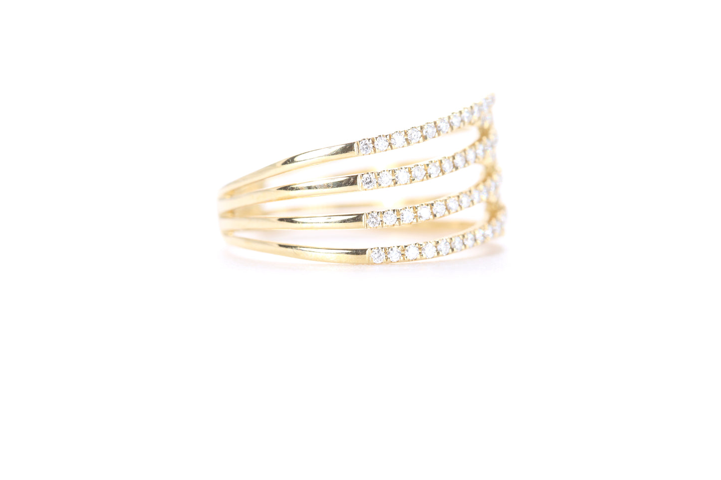 Contemporary Diamond Ring Yellow Gold