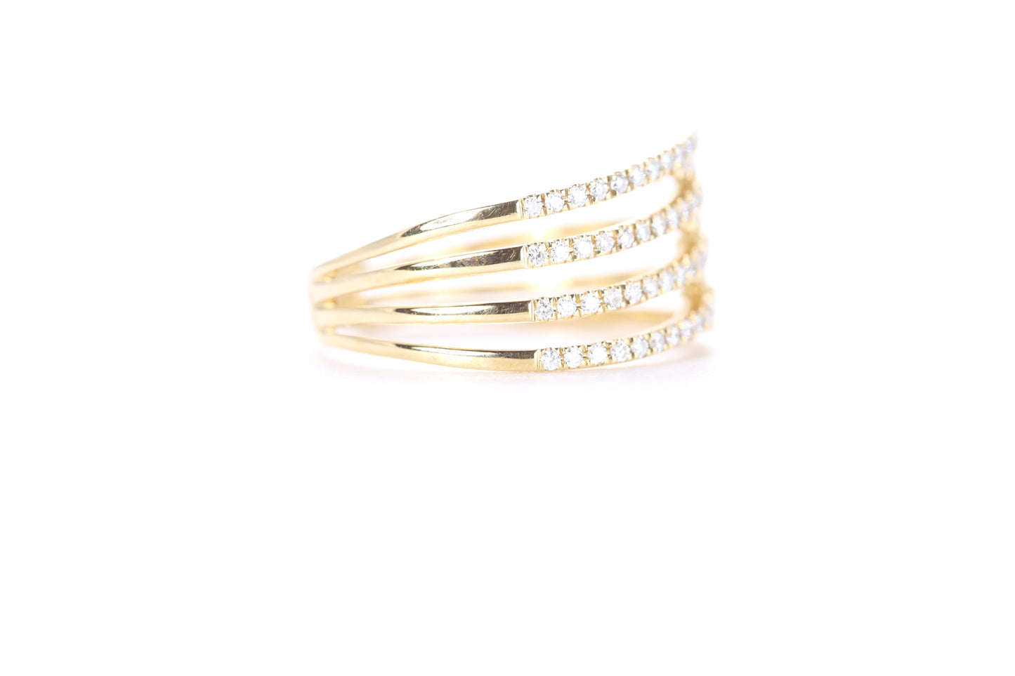 Contemporary Diamond Ring Yellow Gold