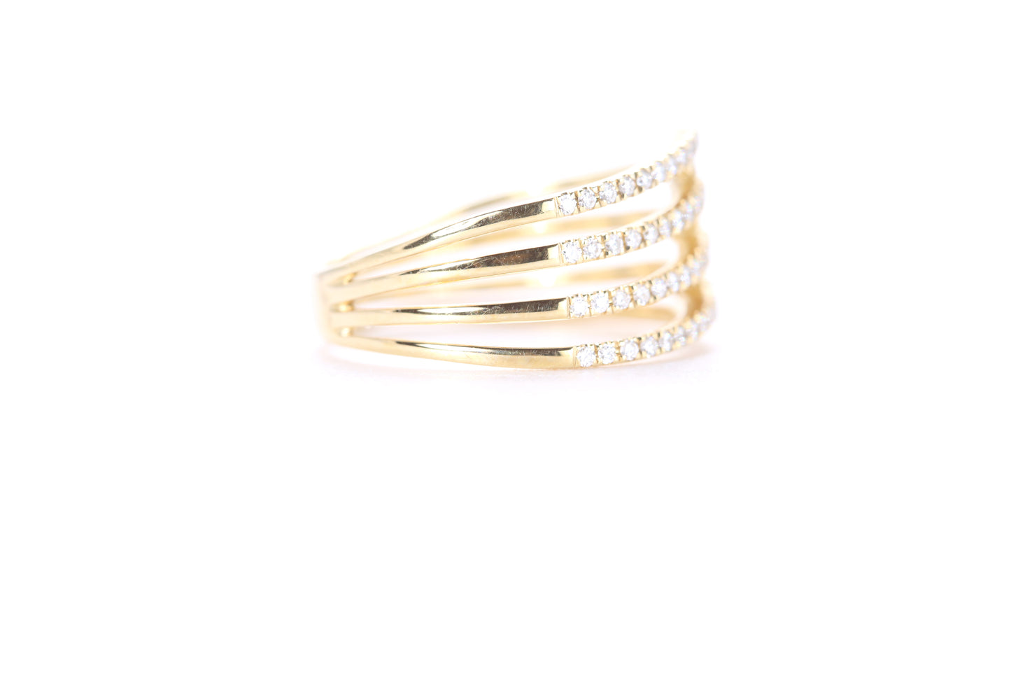 Contemporary Diamond Ring Yellow Gold