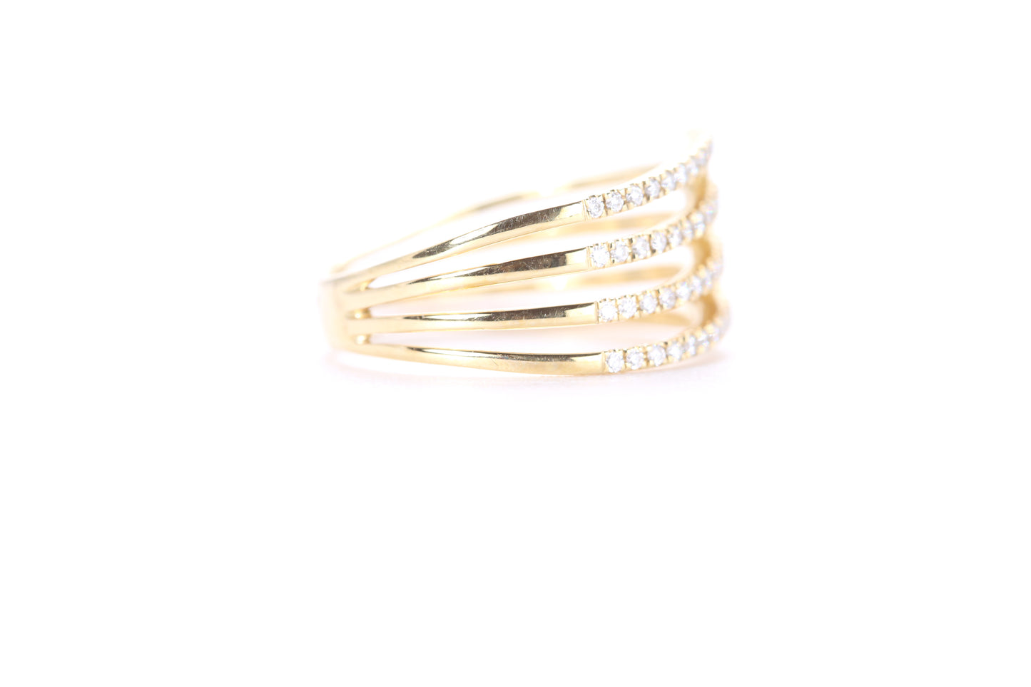 Contemporary Diamond Ring Yellow Gold